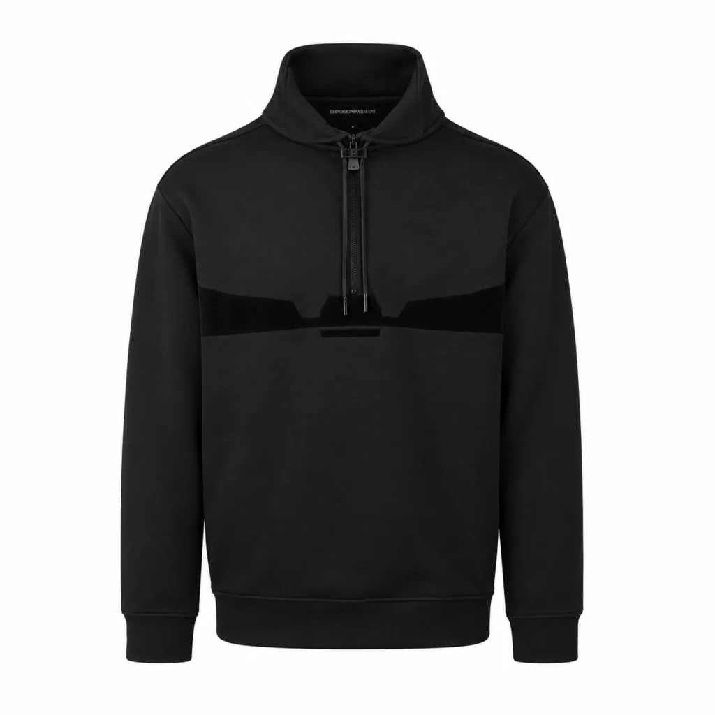 EMPORIO ARMANI SWEATSHIRT — BLACK — Front