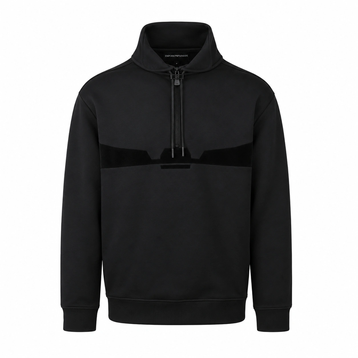 EMPORIO ARMANI SWEATSHIRT — BLACK — Front