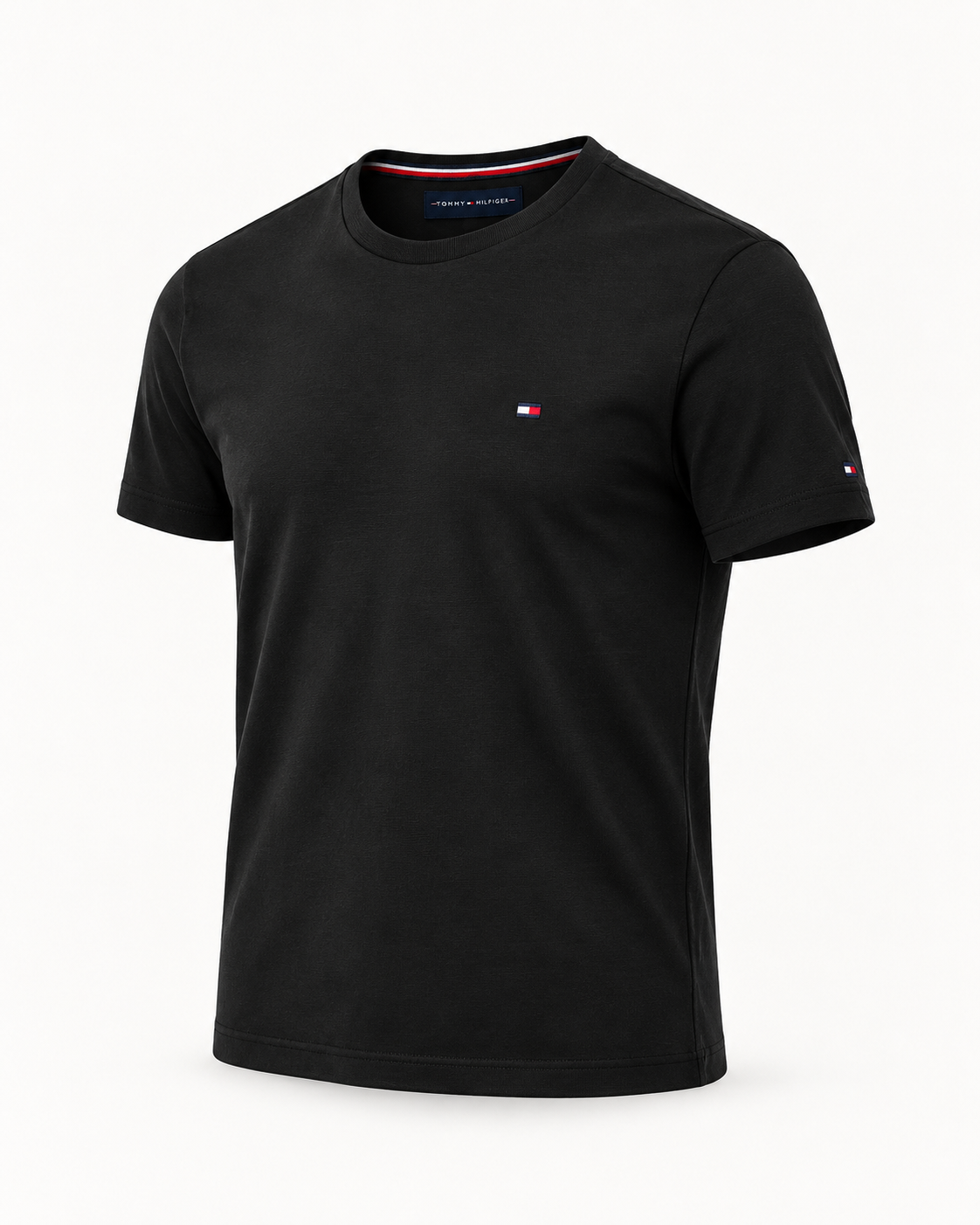Tommy Hilfiger T-Shirt Essential nera, vista tre quarti