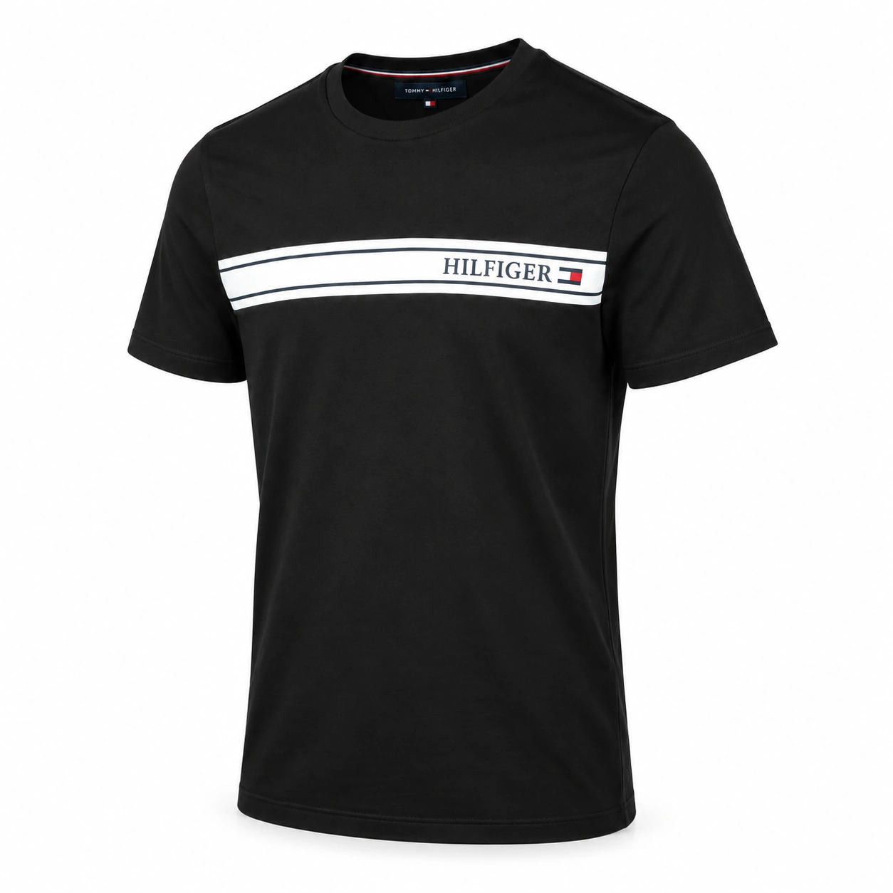 TOMMY HILFIGER TSHIRT — BLACK STRIPE — Front