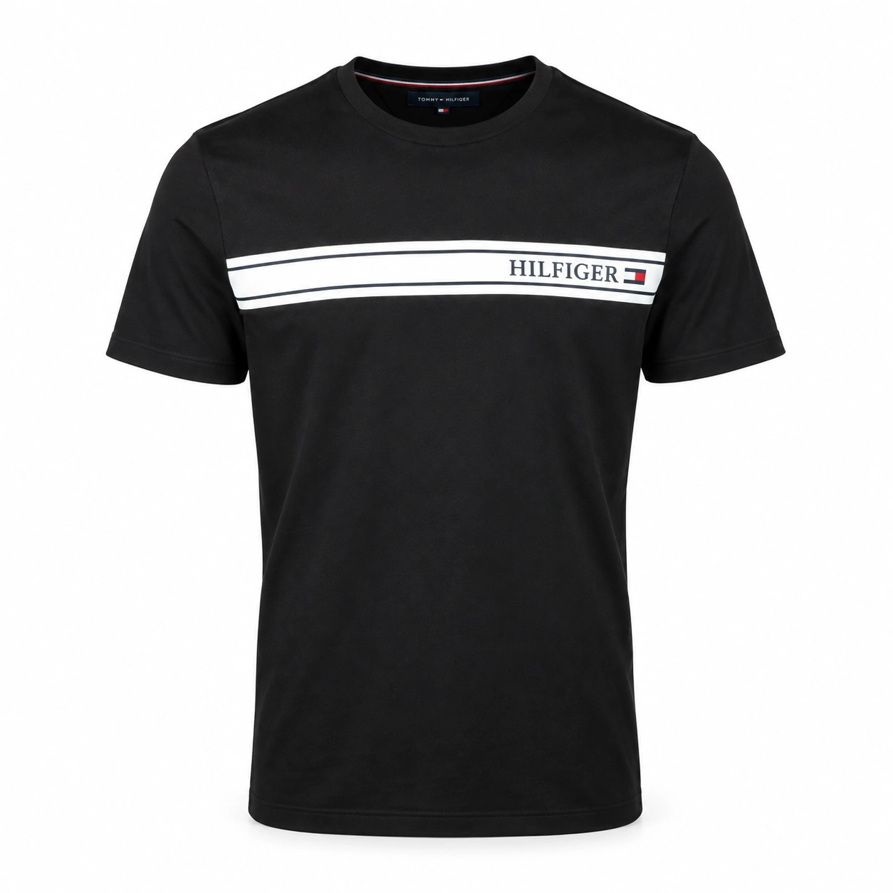TOMMY HILFIGER TSHIRT — BLACK STRIPE — Angle